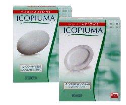 ICOPIUMA GARZA COMPRESSA OCULARE DI COTONE 10 PEZZI - pharmaluna
