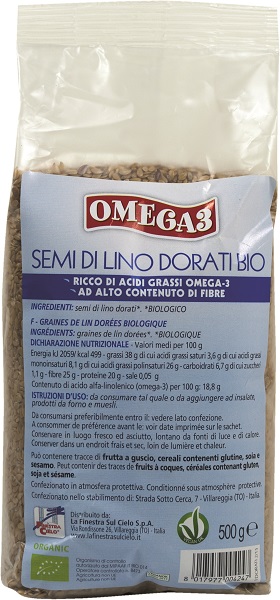 LA FINESTRA SUL CIELO SEMI DI LINO DORATI 500 G - pharmaluna