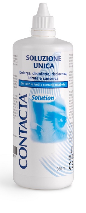 SOLUZIONE UNICA ISOTONICA PER LENTI A CONTATTO CONTACTA DA 360 ML - pharmaluna