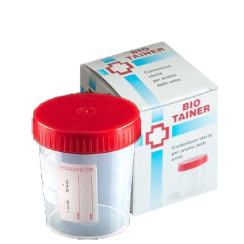 CONTENITORE PER URINA BIO TAINER GRADUATO CON SUPERFICIE DI SCRITTURA CON TAPPO A VITE CAPACITA' 120ML 1 PEZZO - pharmaluna