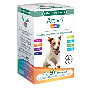 ATTIVO TABS ASTUCCIO DA 60 COMPRESSE ALTAMENTE APPETIBILI - pharmaluna
