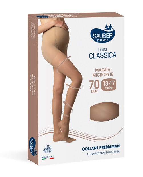 SAUBER COLLANT PREMAMAN 140 DENARI MAGLIA MICRORETE NEUTRO BEIGE 5 LINEA CLASSICA - pharmaluna