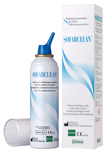 SOLUZIONE FISIOLOGICA SOFARCLEAN 150ML IN BOMBOLETTA PRESSURIZZATA - pharmaluna