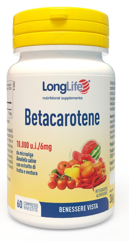 LONGLIFE BETACAROTENE 60 COMPRESSE - pharmaluna