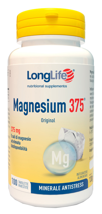 LONGLIFE MAGNESIUM 375 ORIGINAL 375 MG 100 TAVOLETTE - pharmaluna