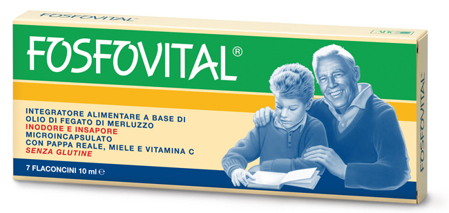 FOSFOVITAL OLIO FEGATO DI MERLUZZO 7 FLACONCINI - pharmaluna