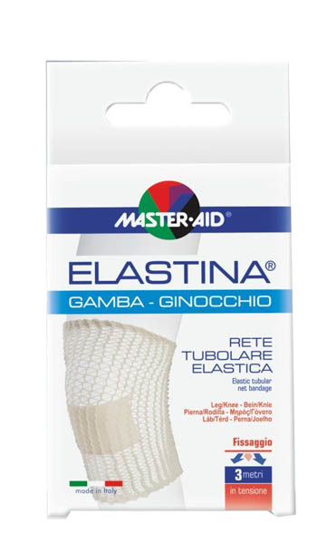 RETE TUBOLARE ELASTICA IPOALLERGENICA MASTER-AID ELASTINA GAMBA/GINOCCHIO 3 MT IN TENSIONE CALIBRO 5 CM - pharmaluna