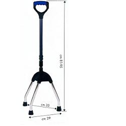 TRIPODE CANNA GRIGIO SCURO BASE ACCIAIO CROMATO IMPUGNATURA NERO/BORDEAUX - pharmaluna