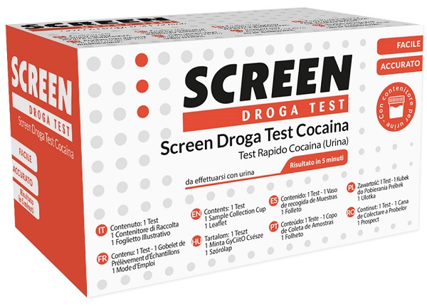 SCREEN DROGA TEST COCAINA TEST ANTIDROGA CON CONTENITORE URINA - pharmaluna