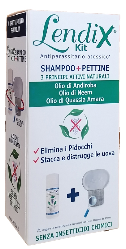 LENDIX KIT SHAMPOO 150ML + PETTINE ANTIPIDOCCHI - pharmaluna