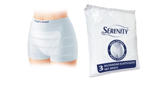MUTANDINA A RETE PER INCONTINENZA SERENITY PANTY COMFORT S 3 PEZZI - pharmaluna
