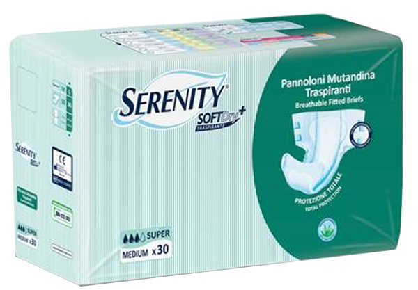 PANNOLONE PER INCONTINENZA A MUTANDINA SERENITY SOFTDRY+ ALOE SUPER MEDIUM 30 PEZZI - pharmaluna