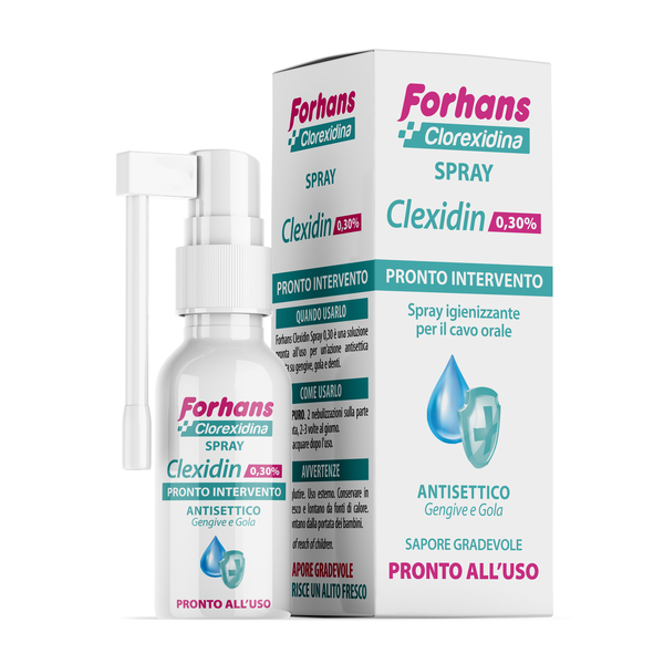 COLLUTORIO SPRAY CON CLOREXIDINA FORHANS CLEXIDIN 50ML - pharmaluna