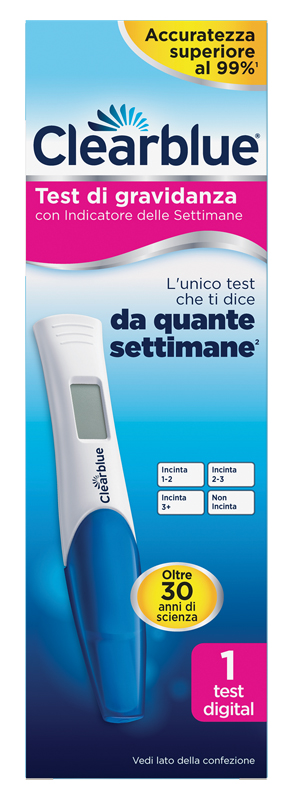 TEST DI GRAVIDANZA CLEARBLUE CON INDICATORE DELLE SETTIMANE 1 PEZZO - pharmaluna