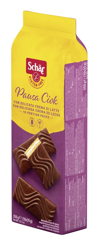 SCHAR PAUSA CIOK MERENDINE DI PAN DI SPAGNA CON CREMA DI LATTE 10 PEZZI DA 35 G - pharmaluna