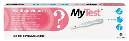 TEST DI GRAVIDANZA RAPIDO HCG MYTEST 2 PEZZI - pharmaluna