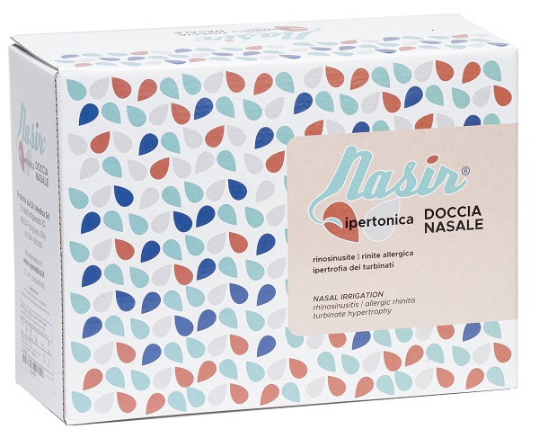 NASIR DOCCIA NASALE CON SOLUZIONE FISIOLOGICA IPERTONICA 8 SACCHE 250 ML + 1 BLISTER - pharmaluna