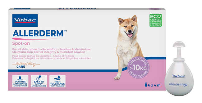 ALLERDERM SPOT ON CANI SUPERIORI A 10 KG 6 PIPETTE 4 ML - pharmaluna