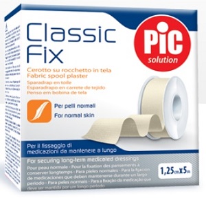 CEROTTO IN ROCCHETTO CLASSIC FIX WHITE 1,25X500 CM FUSTELLA - pharmaluna