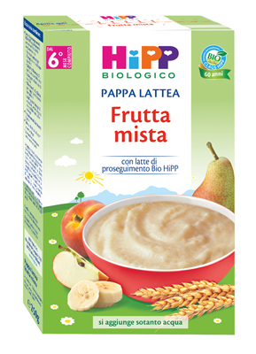 HIPP BIO PAPPA LATTEA FRUTTA MISTA 250 G - pharmaluna