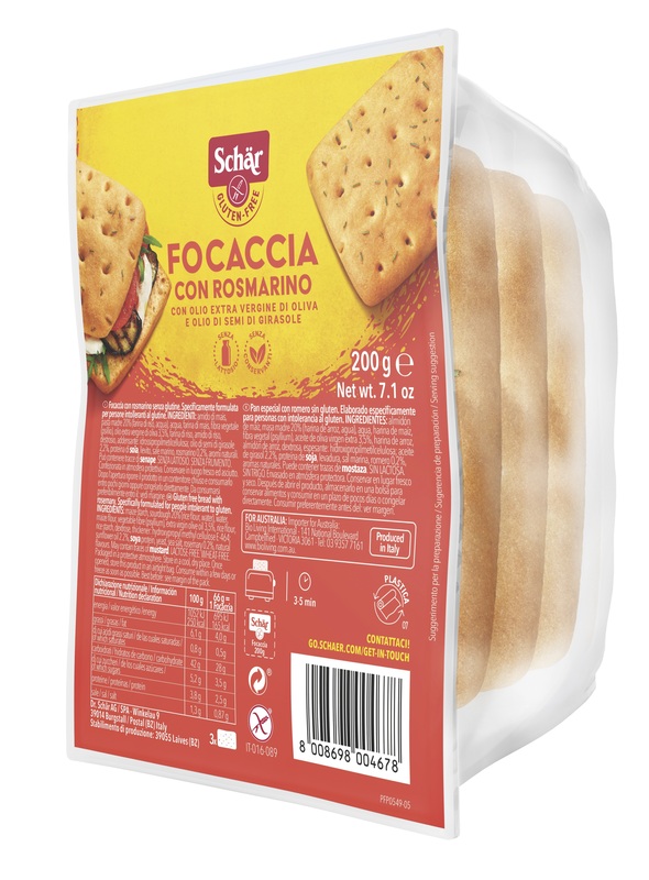 SCHAR FOCACCIA CON ROSMARINO SENZA LATTOSIO 200 G - pharmaluna