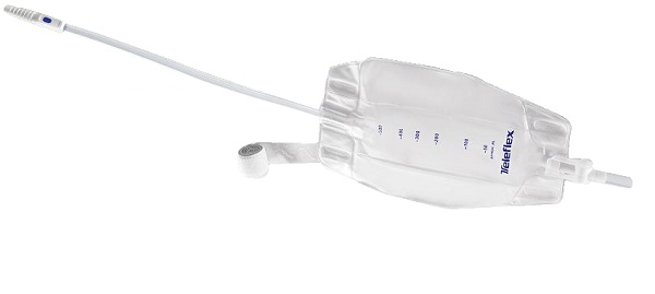 SACCA RACCOGLI URINA DA GAMBA PER INCONTINENZA 3 CAMERE COMFORT 500 ML A BASSO PROFILO IN PVC LATO RIVESTITO TNT CON TUBO DIRITTO 45 CM SENZA PUNTO DI PRELIEVO VARIABILE 8 PEZZI - pharmaluna