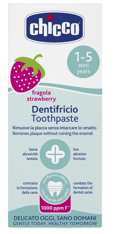 CHICCO DENTIFRICIO FRAGOLA 50 ML 12M+ CON FLUORO - pharmaluna