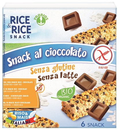 RICE&RICE SNACK DI RISO AL CIOCCOLATO 6 X 21 G SENZA LIEVITO - pharmaluna
