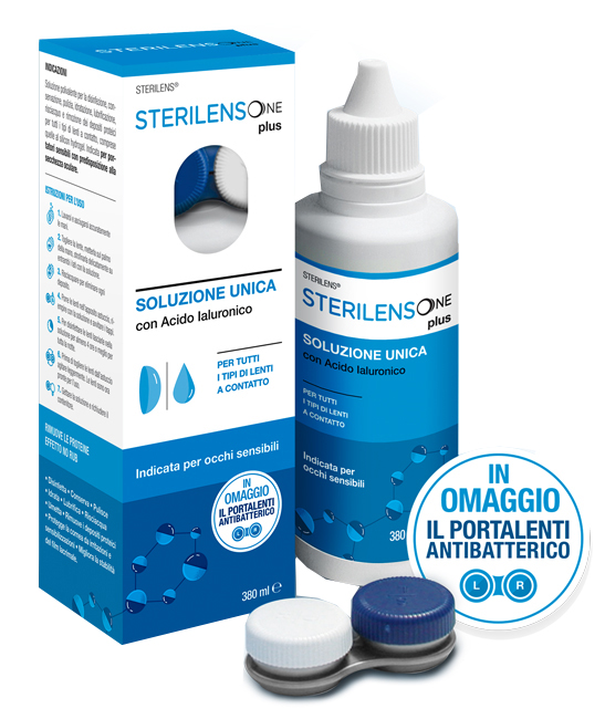 SOLUZIONE UNICA STERILENS ONE PLUS CON ACIDO IALURONICO 380 ML - pharmaluna