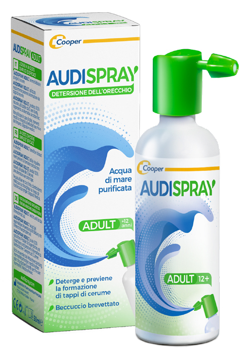 AUDISPRAY ADULT SOLUZIONE DI ACQUA DI MARE IPERTONICA SPRAY SENZA GAS DETERSIONE ORECCHIO 50 ML - pharmaluna