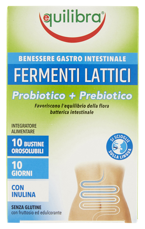 FERMENTI LATTICI PROBIOTICO + PREBIOTICO 10 BUSTINE OROSOLUBILI - pharmaluna