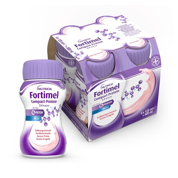 FORTIMEL COMPACT PROTEIN FRAGOLA 4 BOTTIGLIE 125 ML - pharmaluna