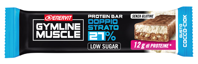 ENERVIT GYMLINE MUSCLE PROTEIN BAR 27% DOPPIO STRATO COCCO-CIOK 1 PEZZO - pharmaluna