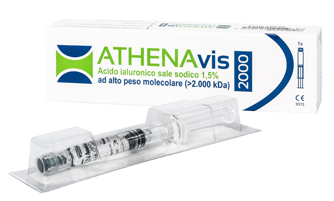 SIRINGA INTRA-ARTICOLARE ATHENAVIS 2000 ACIDO IALURONICO 1,5% 30 MG 2 ML 3 PEZZI - pharmaluna
