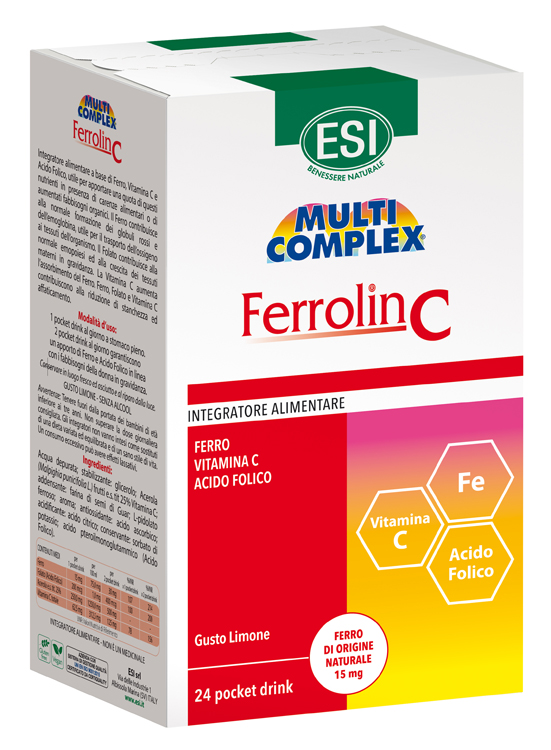 ESI FERROLIN C POCKET DRINK 24 BUSTINE - pharmaluna