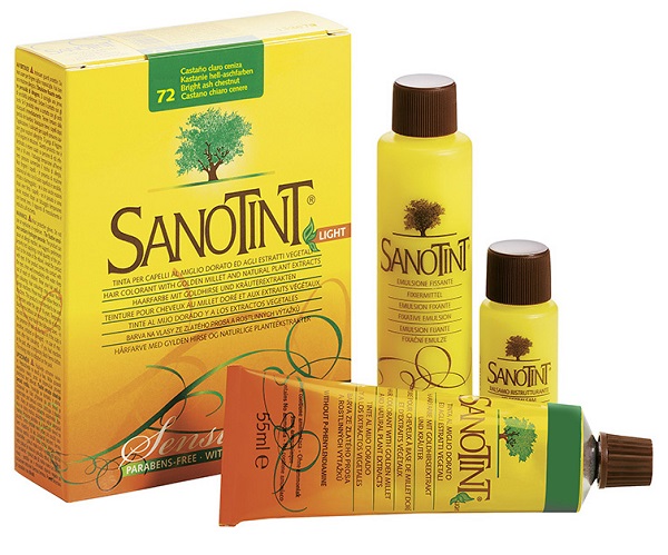 SANOTINT LIGHT TINTURA PER CAPELLI NUMERO 72 CASTANO CHIARO CENERE TUBO IN ASTUCCIO DI CARTONE 125 ML - pharmaluna