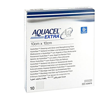 AQUACEL AG EXTRA MEDICAZIONE CON IONI ARGENTO 10X10 CM 10 PEZZI - pharmaluna
