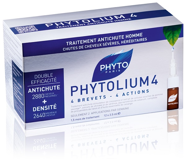 PHYTO PHYTOLIUM4 TRATTAMENTO ANTICADUTA CAPELLI UOMO 12 FIALE 3,5 ML - pharmaluna