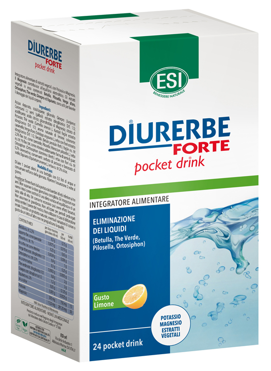 ESI DIURERBE FORTE POCKET DRINK LIMONE 24 X 20 ML - pharmaluna