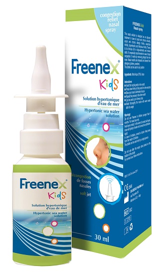 FREENEX IPERTONICO KIDS SPRAY NASALE CON ACQUA DI MARE 30 ML - pharmaluna