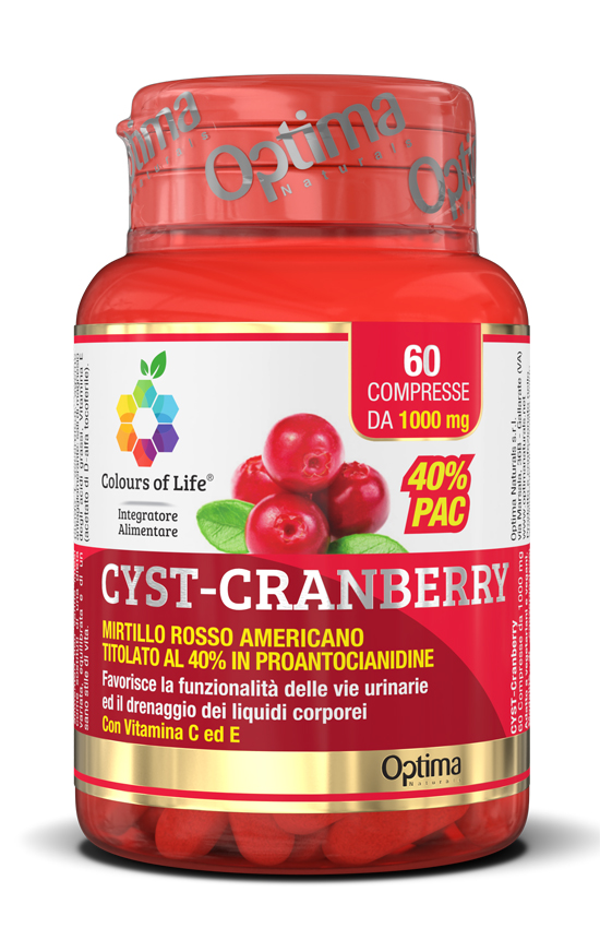 COLOURS OF LIFE CYST-CRANBERRY CON VITAMINA C E 60 COMPRESSE 1000 MG - pharmaluna