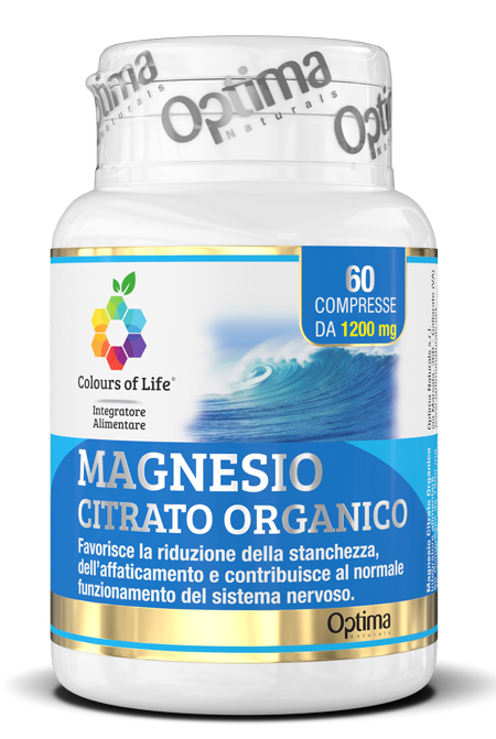 COLOURS OF LIFE MAGNESIO CITRATO ORGANICO 60 COMPRESSE 1200  MG - pharmaluna