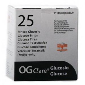 STRISCE MISURAZIONE GLICEMIA OGCARE 25 PEZZI - pharmaluna