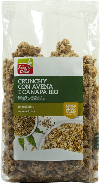 FSC CRUNCHY CON AVENA E CANAPA BIO AD ALTO CONTENUTO DI FIBRA CON OLIO DI GIRASOLE E SENZA OLIO DI PALMA 375 G - pharmaluna