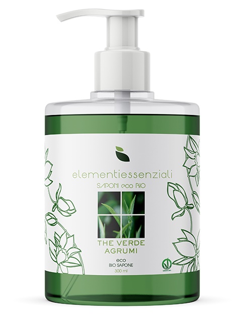 ELEMENTIESSENZIALI SAPONE ECO BIO THE VERDE AGRUMI 300ML - pharmaluna