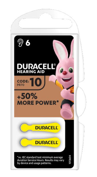 DURACELL ACTIVAIR HEARING AID EASY TAB 10 GIALLO BATTERIA PER APPARECCHIO ACUSTICO 6 PEZZI - pharmaluna