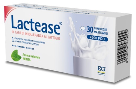 LACTEASE 4500 FCC AROMA MENTA 30 COMPRESSE MASTICABILI - pharmaluna