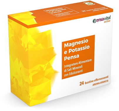 MAGNESIO E POTASSIO ARANCIA PENSA 24 BUSTINE EFFERVESCENTI - pharmaluna