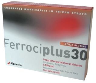 FERROCIPLUS 30 24 COMPRESSE MASTICABILI - pharmaluna