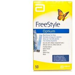 STRISCE MISURAZIONE GLICEMIA FREESTYLE OPTIUM TEST STRIPS 50 PEZZI SENZA CALIBRAZIONE - pharmaluna